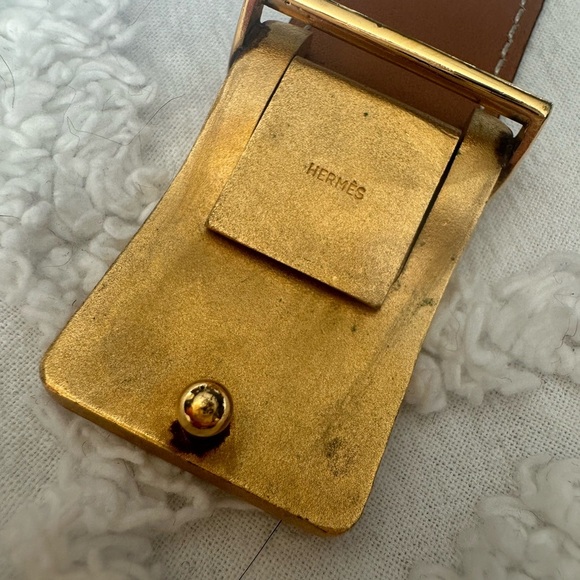 Hermès Constance H Belt Black with Brown Leather Gold Buckle 36 in -39 in - Picture 11 of 12